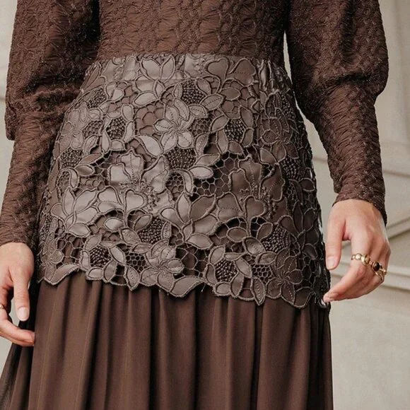 Coffee Brown Elegant Women's Savoree Skirt